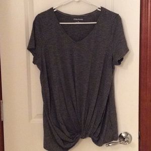 Striped twist T-shirt